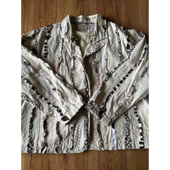 Life Style Boho Vtg Animal Print Jacket Size X Large - Picture 2 of 9
